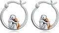 JUSTKIDSTOY Hypoallergenic Panda/Unicorn/Hummingbird/Dolphin Hoop Earrings for Women 925 Sterling Silver Animal Huggie Hoop Earrings Jewelry Gifts for Sensitive Ears