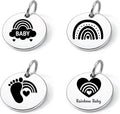 SM Design Pregnancy & New Baby Charm Set – Set of 4 Meaningful Stainless Steel Charms – Great for Crafting, Making Bracelets and Necklaces - Meaningful Keepsake Charms for Expecting & New Moms