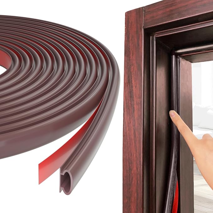 ESUFEIR 26Feet Door Weather Stripping Door Seal Strip, Self-Adhesive Rubber by ESUFEIR