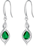 Birthstone Earrings for Women 925 Sterling Silver Infinity Love Jewelry Valentines Day Birthday Gifts for Her Mom Wife Girlfriend