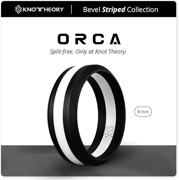 Knot Theory Striped Silicone Ring for Men and Women – Black, Grey, Red, Blue, Orange, Yellow, Purple
