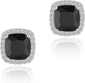 YOMELA Cubic Zirconia Earrings Studs, Halo CZ Birthstone Simulated Diamond Stud Earrings for Women