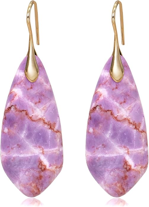 Natural Stone Earrings Multishape Dangle Drop Earrings Boho Stone Earring for Women