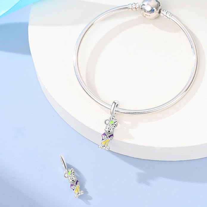 LIGHTDOG 925 Sterling Silver Charm fits Pandora Charm Bracelet Necklaces Pendant Bead Charms Jewelry Gift for Women Family Friends