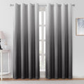 HOMEIDEAS Grey Gray Ombre 100% Blackout 52W x 84L 2 Panels | Gradient, Room by HOMEIDEAS