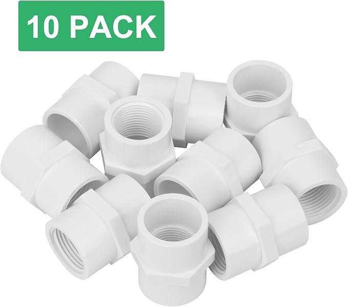 10Pack 3/4 Inch PVC Female Thread Adapter Pipe Fittings Furniture Grade SCH40 - Image 6