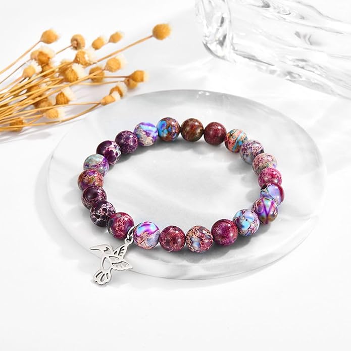 Leyung Hummingbird Gifts for Women, Inspirational Hummingbird Bracelet Jewelry Gifts, Christmas Birthday Retirement Gifts for Her Women Friends Sisters Mom