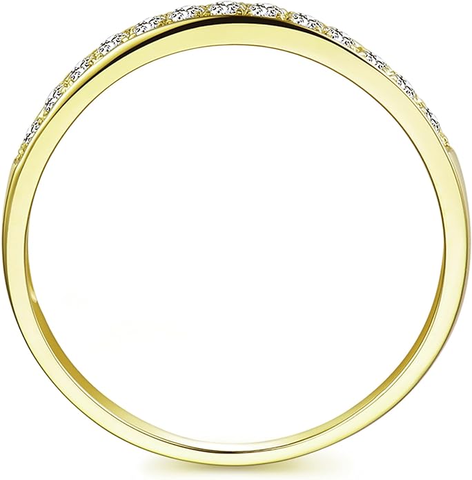 14K Gold Moissanite Wedding Bands, Womens Wedding Band Ring, 2mm Stacking Rings, 14K Gold Moissanite Eternity Band