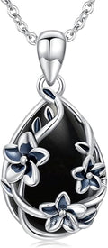 JUSTKIDSTOY Moonstone Necklace 925 Sterling Silver Teardrop Pendant Necklace Jewelry Gifts for Women Girls