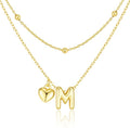 adoyi Valentines Day Gifts for Women Hers Dainty 14K Gold Plated Heart Initial Necklaces Layered Letter A-Z Pendant Necklace Stack Trendy Jewelry Birthday Valentines Day Gifts for Women Jewelry