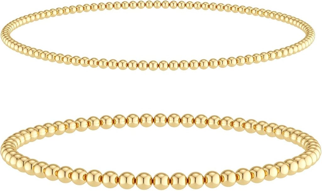 MBW Gold Bracelets for Women Beaded Bracelets Dainty Bracelet 18K Gold Plated Paper Clip | Cross Bracelet Twisted Rope Link Chain for Women Jewelry