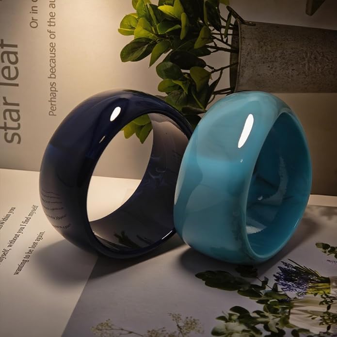Acrylic Chunky Bangle Bracelets for Women, Irregular Acrylic Resin Bangle Geometric Cuff Wide Statement Jewelry Set