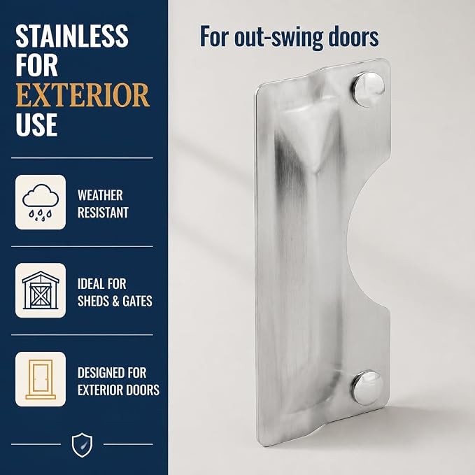 Prime-Line U 9496 Latch Guard Plate Cover – Protect Against Forced Entry - Image 4