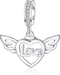 925 Sterling Silver Charms Fit Pandora Charms Bracelet I Love You to The Moon and Back Fit Wife Mom Christmas Birthday Gift