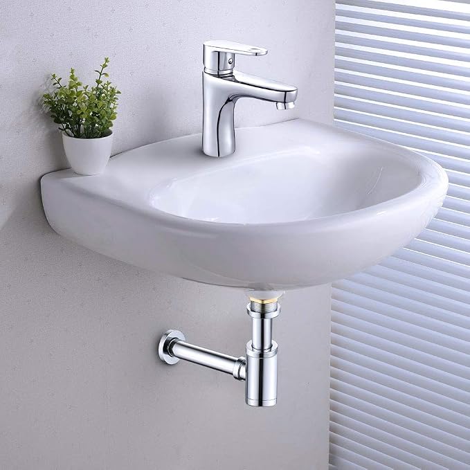 1-1/4" Pop-Up Drain Stopper P-Trap Kit Stainless Steel Chrome - Image 6