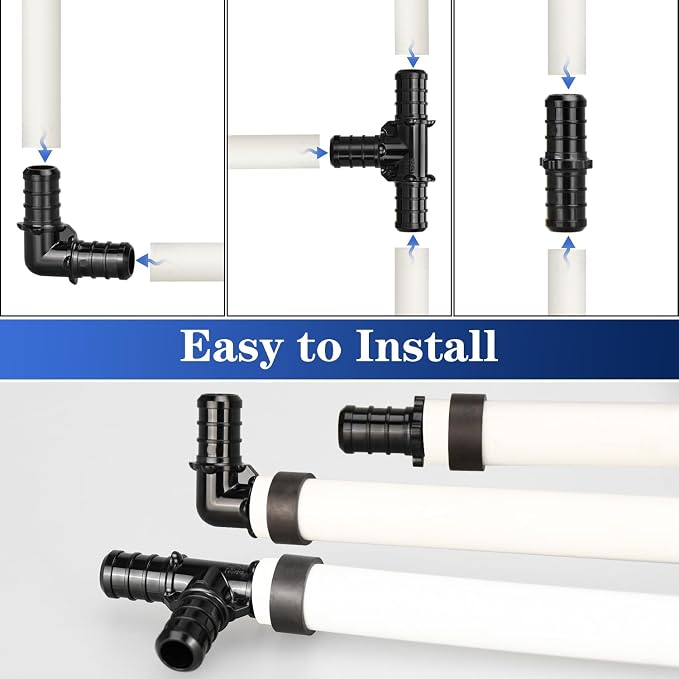 60pcs 1/2" Poly PPSU Barb Crimp PEX Fitting Combo, No Lead | 20pcs Each Elbows - Image 5
