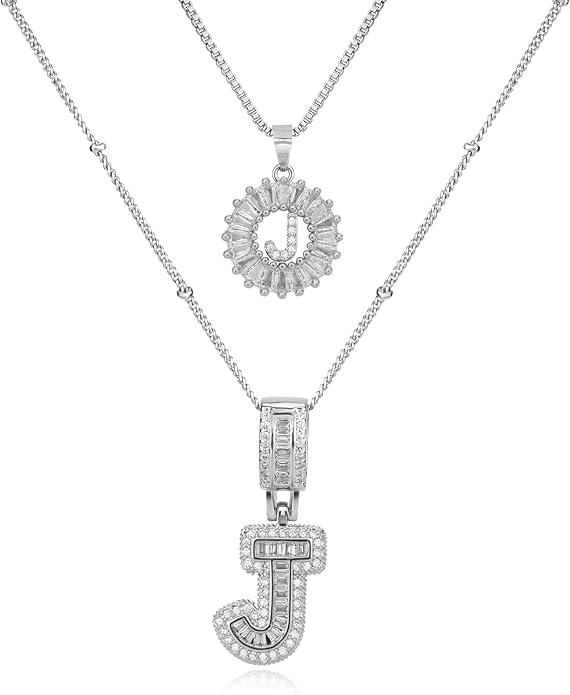 14K Gold Plated Alphabet Necklace Cubic Zirconia Letter Pendant, Personalized Name Jewelry Gift for Women, Customizable A-Z, Birthday/Mothers Day Gifts for Womens