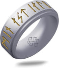 Knot Theory Viking Silicone Ring - My Love Forever in Rune Characters Breathable Comfort Fit - Valentine's Engagement Mens Wedding Band