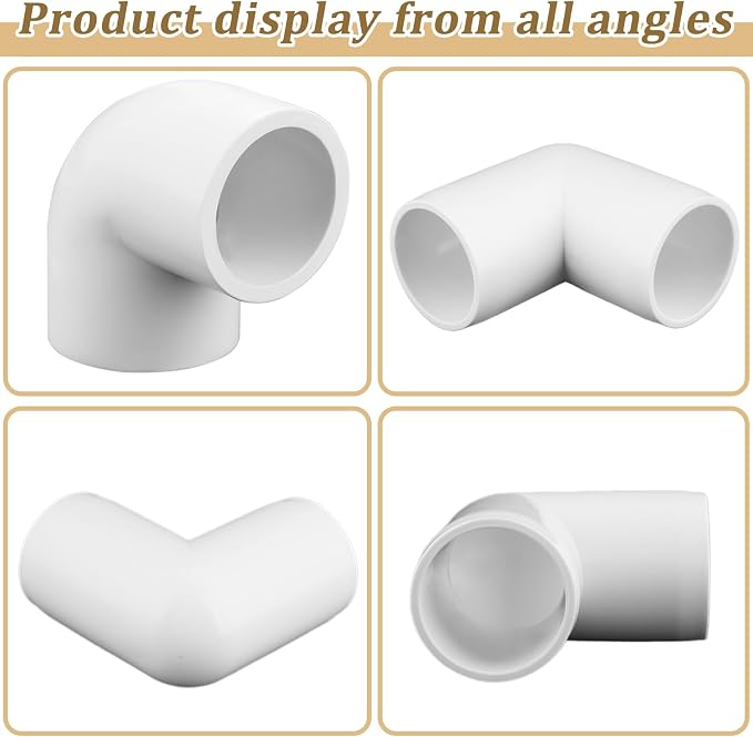 12-Pack 3/4" PVC Fittings 90 Degree Elbow, Furniture Grade 3/4 Inch PVC Pipe - Image 6