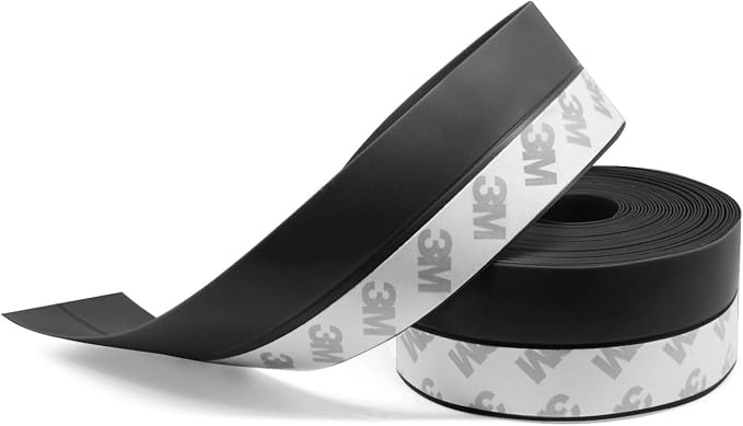 TAROSE Weather Stripping, Silicone Door Seal Strip Door, 16 Feet Long Black | by TAROSE