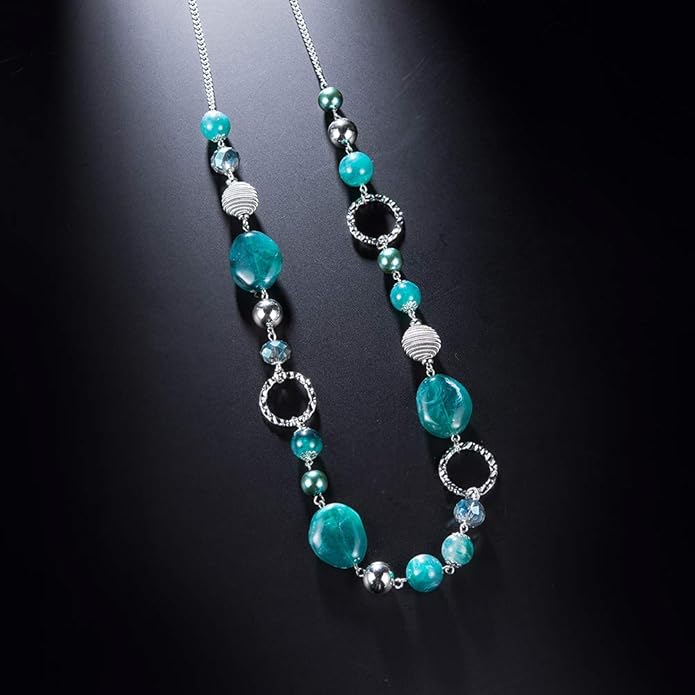 PEARL&CLUB Long Beaded Necklaces For Women - Sweater Chain Fashion Jewelry Necklace Gifts For Women