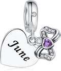 Birthstone Charms 925 Sterling Silver Charms Fit Pandora Charms Bracelet Fit Wife Mother's Day Christmas Birthday Gift