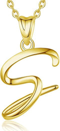 EUDORA Sterling Silver Initial Necklaces for Women, Classic 26 Letter Neckless Gifts for Girls, Sister, Mother Daughter, 18 inch Chain