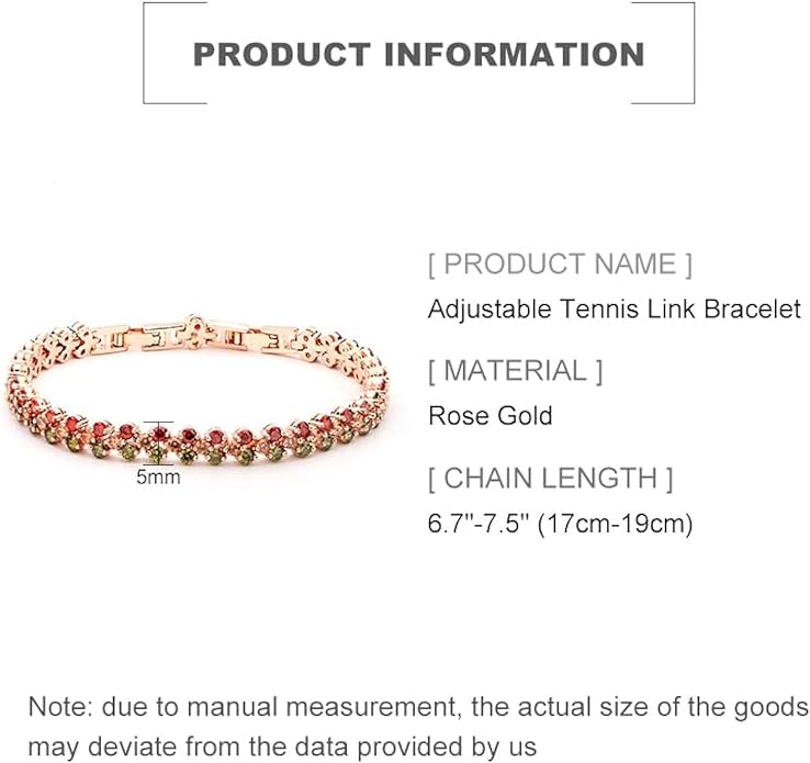 14K Gold Ruby and Emerald Tennis Bracelet for Women,Dainty Love Heart Style Moissanite Adjustable Link Bracelet,Fashion Jewelry Gift for Her