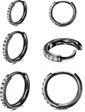 925 Sterling Silver Small Hoop Earrings Cubic Zirconia Huggie Hoop Earrings, 3 Pairs 14K White Gold Plated Cartilage Piercing Earrings Ear Cuff Tiny Hoop Earrings for Women Men