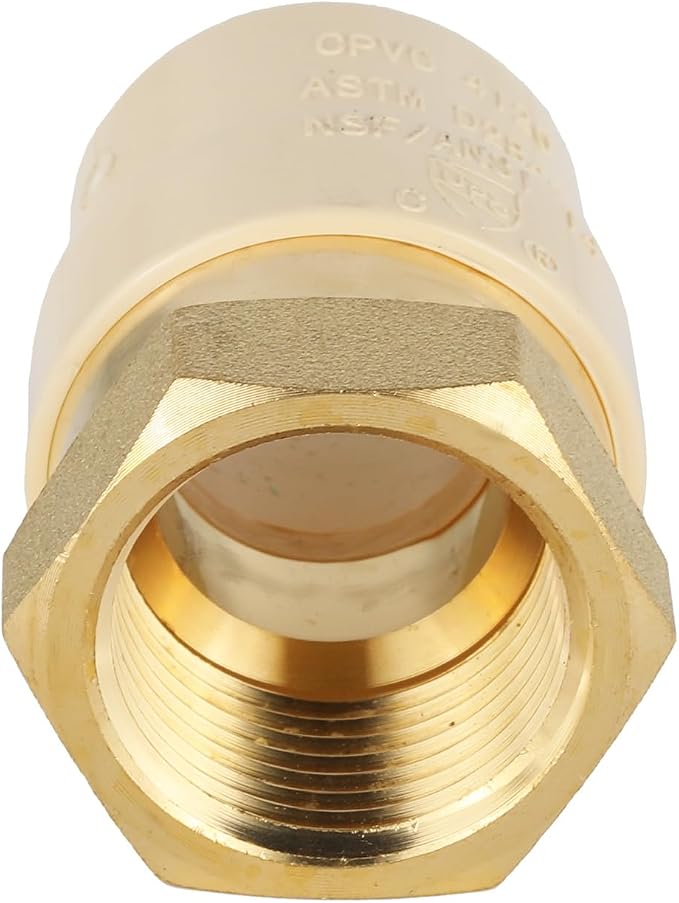 EFIELD 3/4"CPVC X 3/4"Female Thread NPT Transition Coupling, Brass Adapter Pipe - Image 5