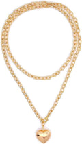 Chunky Gold Heart Necklace for Women,Y2K Big Heart Statement Necklace Long Puffy Hearts Chain Charm Necklaces Trendy Jewerly
