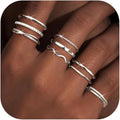 Tungary Gold Stackable Rings for Women Non Tarnish Open Adjustable Thin Thumb Silver Rings 14K Gold Plated Stacking Cubic Zirconia Knuckle Pinky Ring Set Dainty Statement Promise Wedding Band Ring