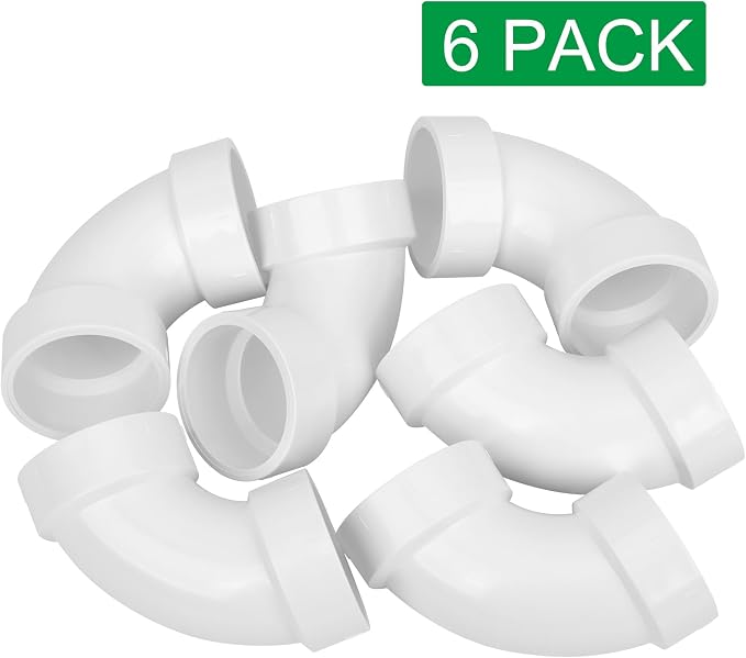 6Pack 1-1/2" PVC DWV Sanitary 90-Degree Elbow White SCH40 1.50" PVC DWV 90° - Image 5