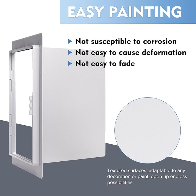8"x8" Plastic Access Panel, Drywall Access Door White 2 Pack - Image 4