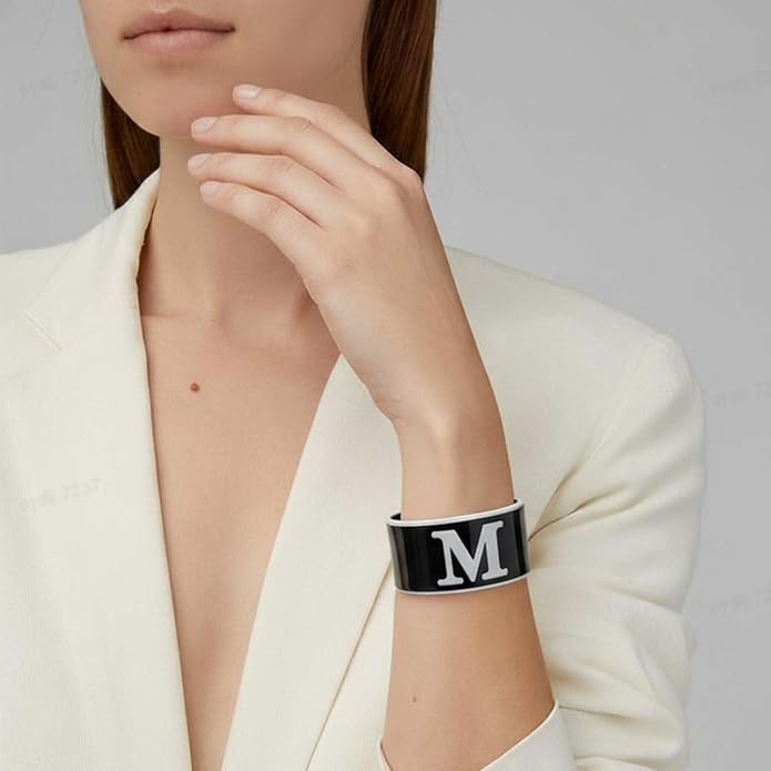 LILIE&WHITE Acrylic Monogram Resin Bracelet for Women Trendy Acrylic Statement Bracelets Jewelry Gift