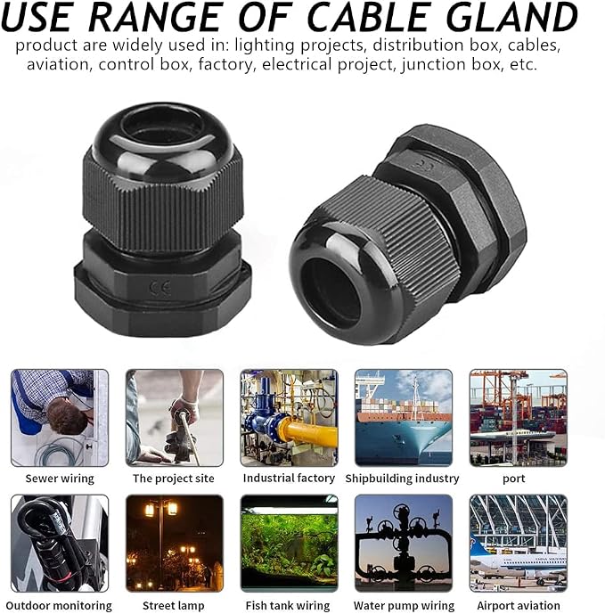PENGLIN 8PCS Cable Glands 1" NPT Nylon Cable Connector Waterproof | - Image 5