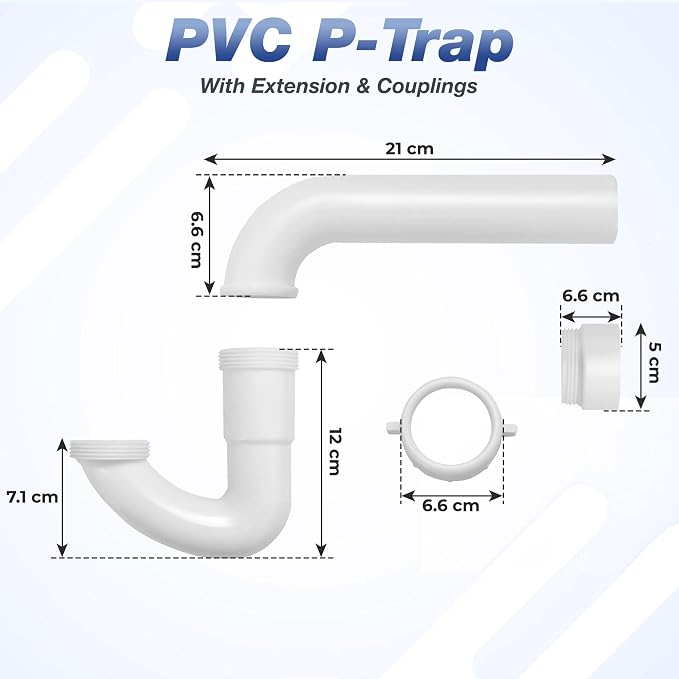 50 Pack 1-1/2 Inch P-Trap Kit, Polypropylene Tubular - Image 4
