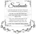 To My Soulmate Bracelet for Women, Heart Chain Bracelet with Shiny Stones, Perfect Birthday or Anniversary Christmas Gift for Soulmate with Message Card and Gift Box
