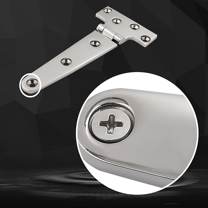 316 Stainless Steel T Hinges Marine Grade 6'' x 3" Heavy Duty Boat Hatch Hinge - Image 6