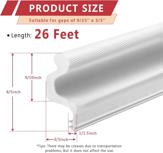 26 Feet Long Reach Weather Stripping Door Seal, Fingwerk V-Shaped Replacement - Image 5