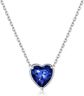 ChicSilver 925 Sterling Silver 12 Months Sparkling Round Cut Created Birthstone Pendant Necklace, 16 Inch Rolo Chain