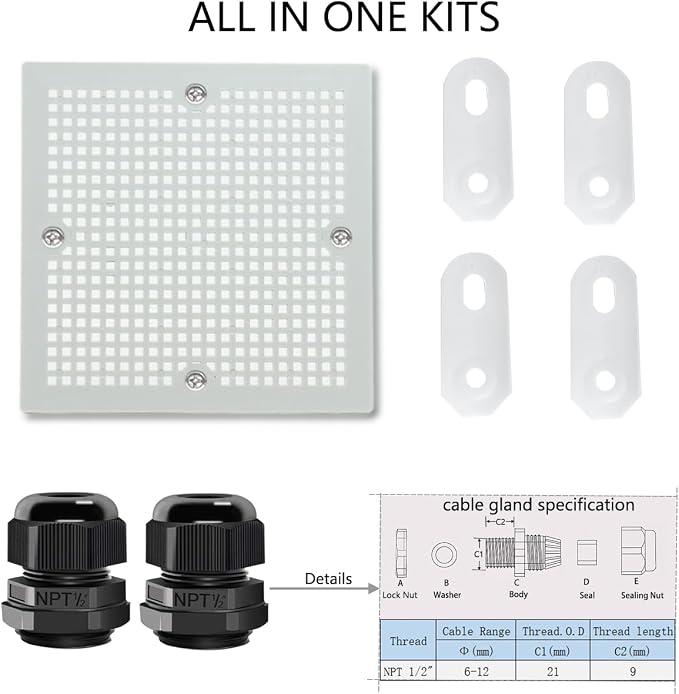 Junction Box, Hinged Clear Cover IP67 Waterproof ABS Project Box - Image 6
