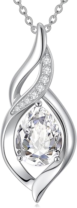 Birthstone Necklace for Women Infinity Necklaces 925 Sterling Silver Teardrop Love Birthday Jewelry Valentines Day Birthday Gifts for Her Mom Wife Girlfriend