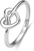 Bestyle 925 Sterling Silver Ring for Women, Minimalist Claddagh Ring Celtic Knot Ring for Women, Irish Promise Wedding Band, Gold/Rose Gold Vermeil Women Band Ring, Stackable, Gift for Her