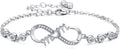 EleShow Moissanite Infinity Bracelet for Mom, 925 Sterling Silver Bracelet for Women, Hypoallergenic Jewelry Gift for Mom from Daughter, Son for Birthday, Valentine's Day