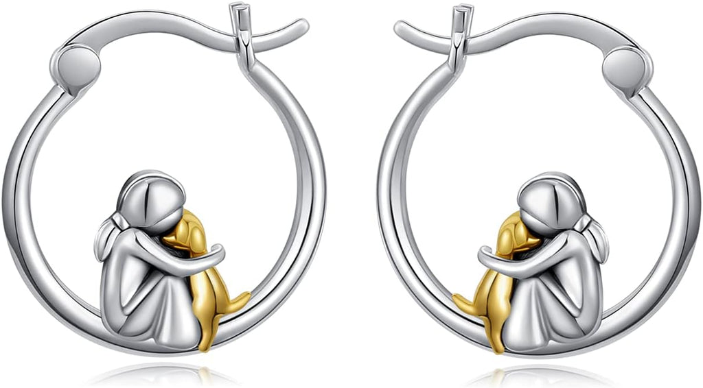 JUSTKIDSTOY Hypoallergenic Panda/Unicorn/Hummingbird/Dolphin Hoop Earrings for Women 925 Sterling Silver Animal Huggie Hoop Earrings Jewelry Gifts for Sensitive Ears