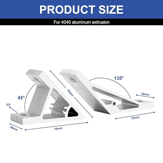 12pcs 4040 45/135 Degree Corner Bracket Connector 4040 Extrusion Hardware - Image 2