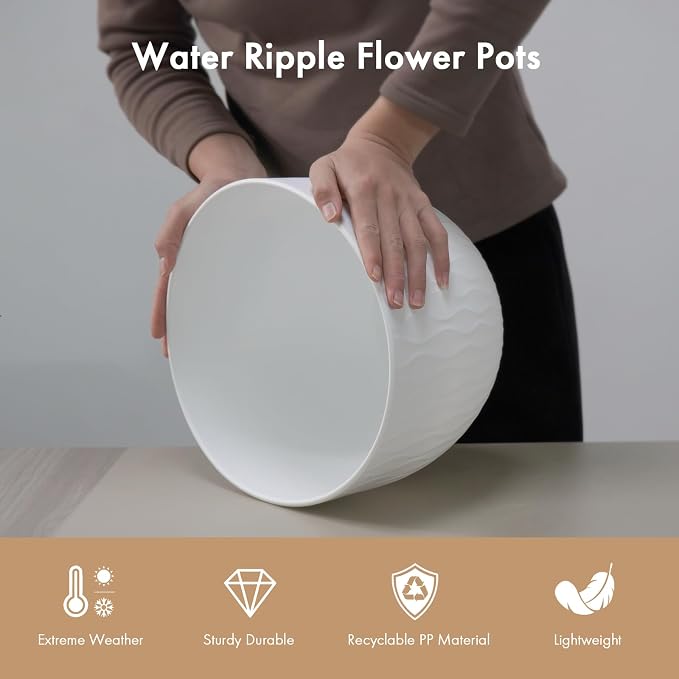 WSMKSZ 12 Inch Large Plant Pots - Image 4