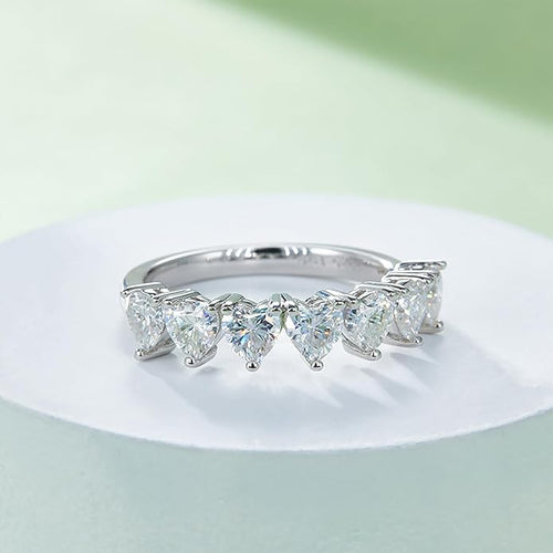 14K Gold 2.1 Carat Diamond Engagement Ring | Heart-Shaped VVS1 D-color Flawless Cut | Chic Starry Wedding Jewelry