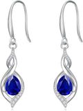 Birthstone Earrings for Women 925 Sterling Silver Infinity Love Jewelry Valentines Day Birthday Gifts for Her Mom Wife Girlfriend